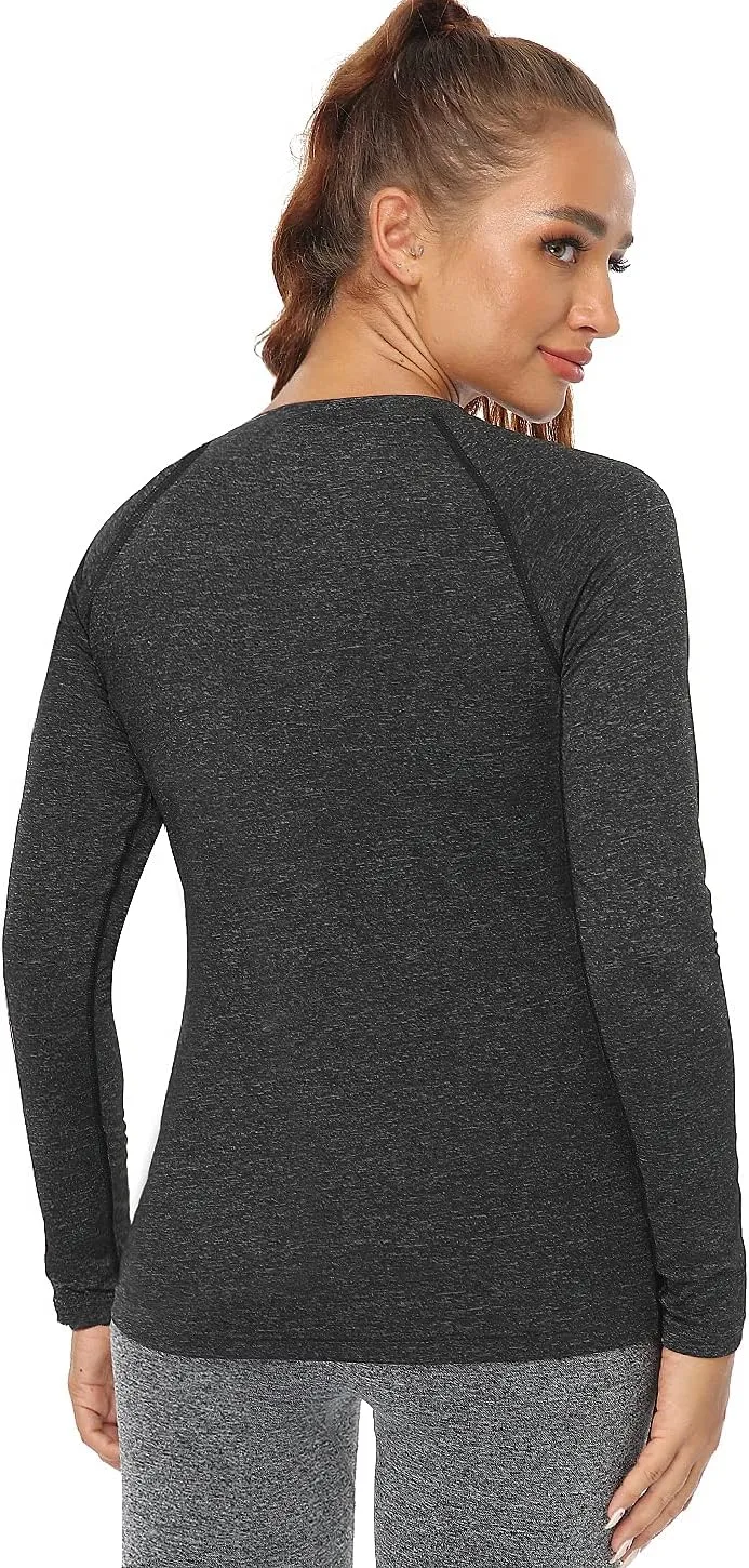 3-4 Pack Dry Fit Long Sleeve Tshirt for Women Moisture Wicking Long Sleeve Tee Outdoor Compression Running Workout Tops