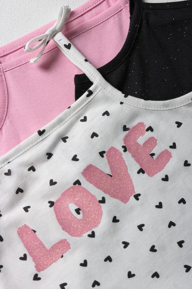 3 Pack Strappy Vests Multi
