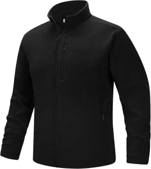 33,000ft Men's Full Zip Fleece Jacket Lightweight Warm Soft Polar Long Sleeve Jackets with Pockets for Winter Hiking Casual