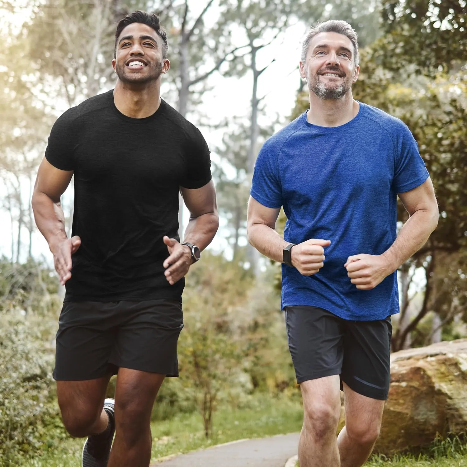 7/5/3 Workout Shirts for Men Pack Quick Dry Moisture Wicking Mens Gym Athletic Exercise Running Short Sleeve Tee Tops