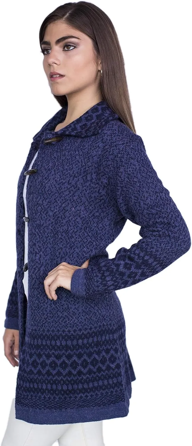 Alpaca Wool Cardigan | Warm & Soft Fair Isle Sweater for Women | Alpaka