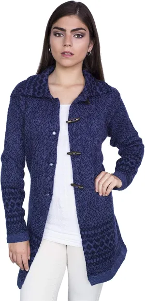 Alpaca Wool Cardigan | Warm & Soft Fair Isle Sweater for Women | Alpaka
