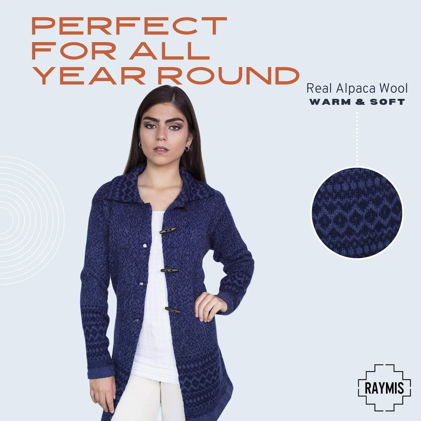Alpaca Wool Cardigan | Warm & Soft Fair Isle Sweater for Women | Alpaka