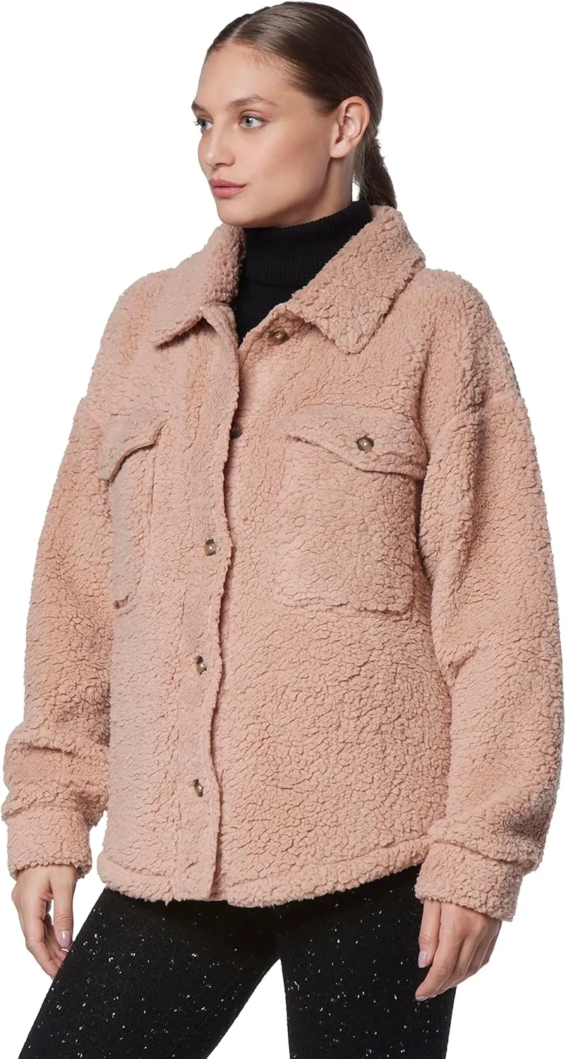 Andrew Marc Women's Teddy Fleece Trucket Cozy Jacket