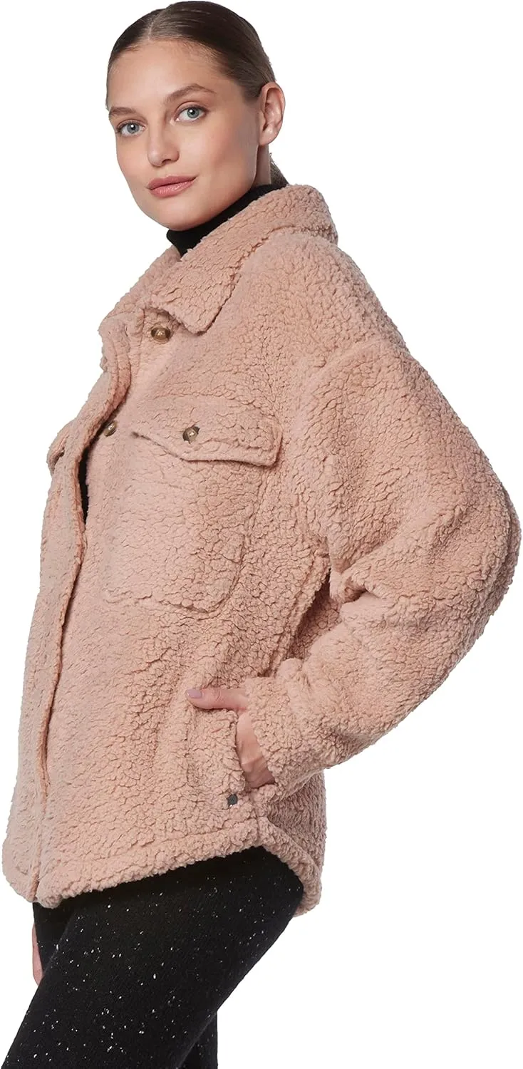 Andrew Marc Women's Teddy Fleece Trucket Cozy Jacket