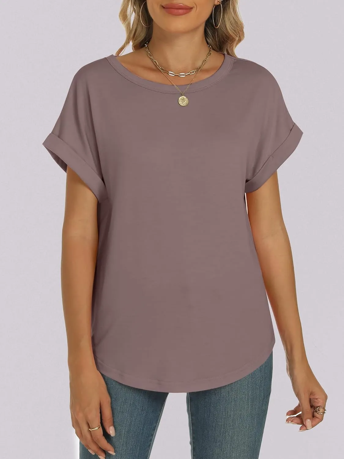 ANRABESS Womens Oversized Tops Summer Short Sleeve T Shirts Basic Solid Boxy Tee Casual Workout Going Out Outfits 2025 Spring
