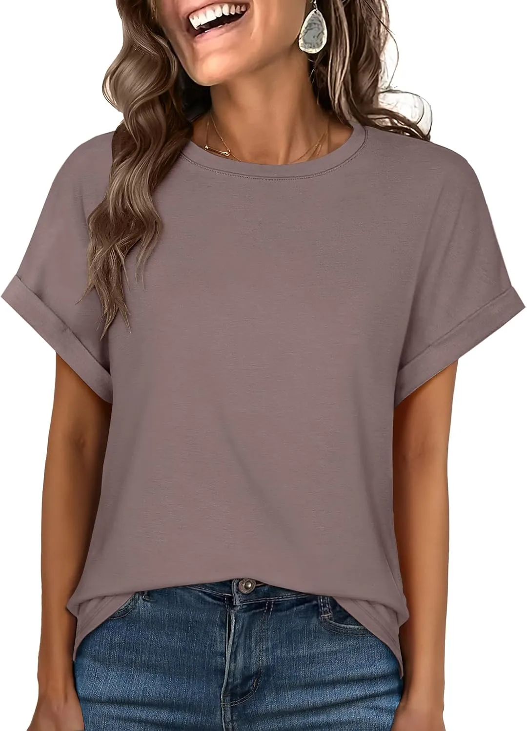 ANRABESS Womens Oversized Tops Summer Short Sleeve T Shirts Basic Solid Boxy Tee Casual Workout Going Out Outfits 2025 Spring
