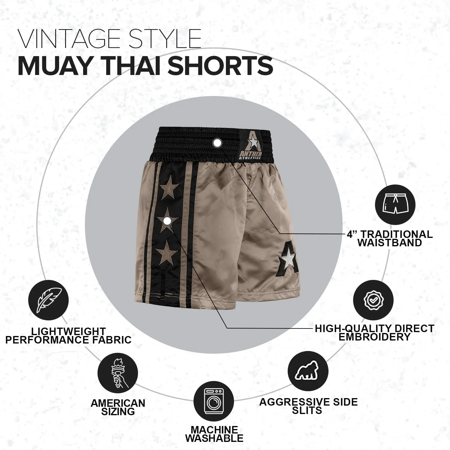 Anthem Athletics Muay Thai Shorts Men, Muay Thai Shorts Women - Kickboxing Short Boxing Trunks 5050 Classic Infinity Resolute