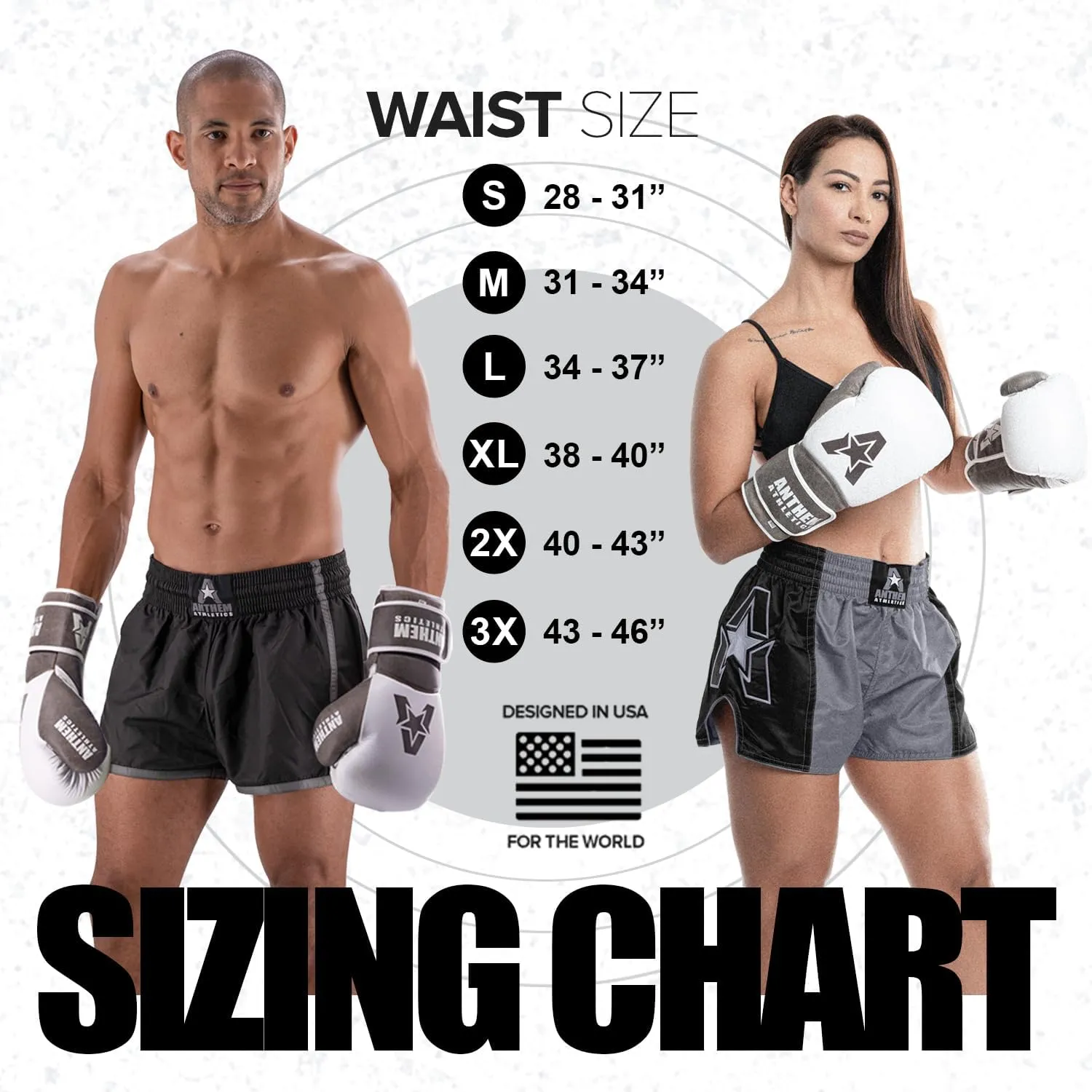 Anthem Athletics Muay Thai Shorts Men, Muay Thai Shorts Women - Kickboxing Short Boxing Trunks 5050 Classic Infinity Resolute