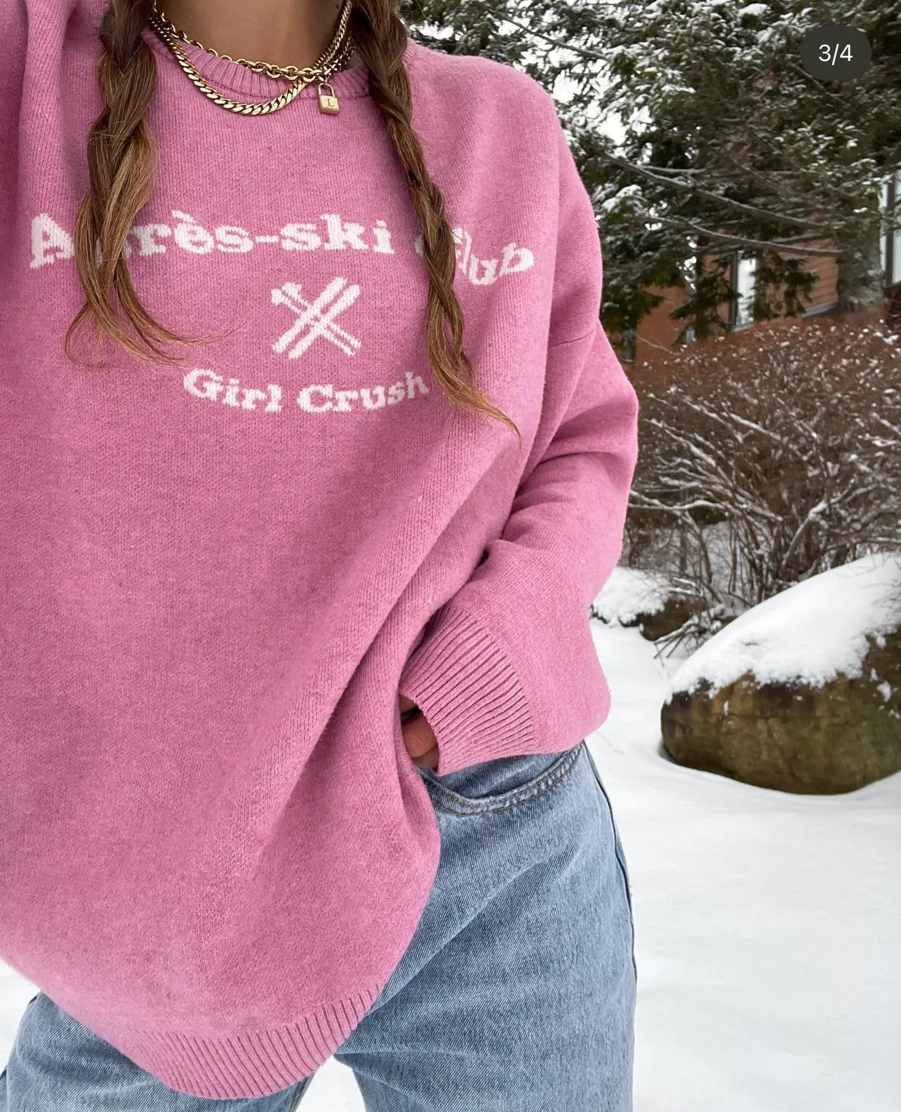 Aprs-Ski Club Sweater Sweatshirt In Bubblegum Pink ONLY 2 LEFT!