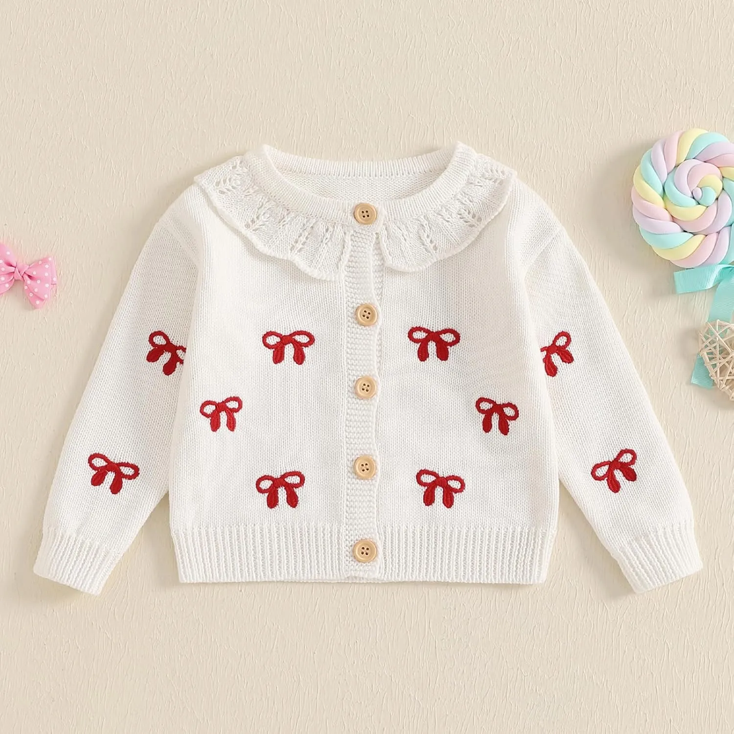 Baby Girl Boy Button Down Hooded Cardigan Winter Warm Sweater Long Sleeve Jumpers Coats Knitted Hoodies Clothes