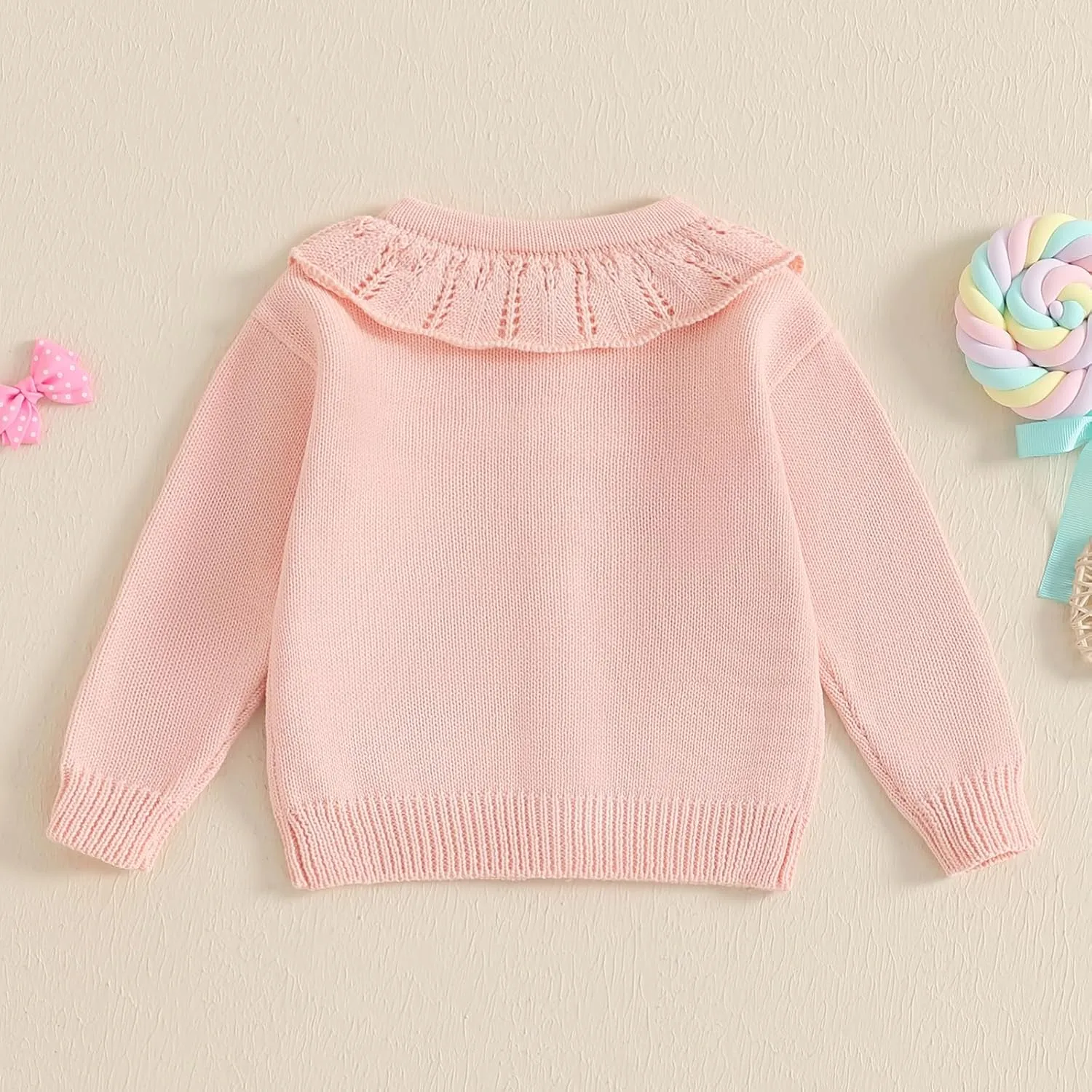 Baby Girl Boy Button Down Hooded Cardigan Winter Warm Sweater Long Sleeve Jumpers Coats Knitted Hoodies Clothes