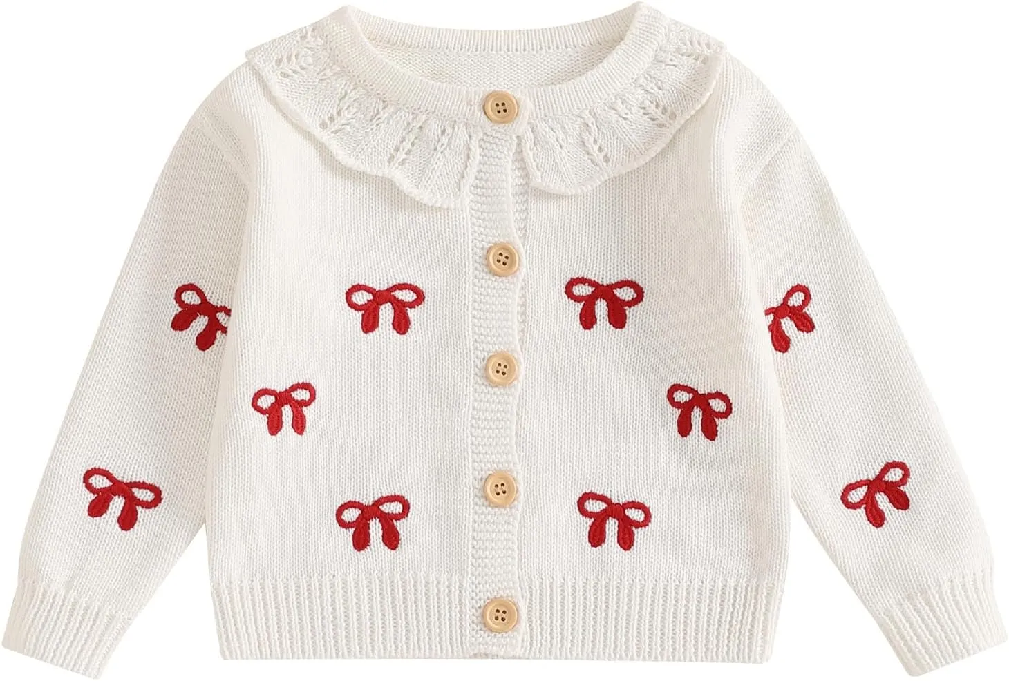 Baby Girl Boy Button Down Hooded Cardigan Winter Warm Sweater Long Sleeve Jumpers Coats Knitted Hoodies Clothes