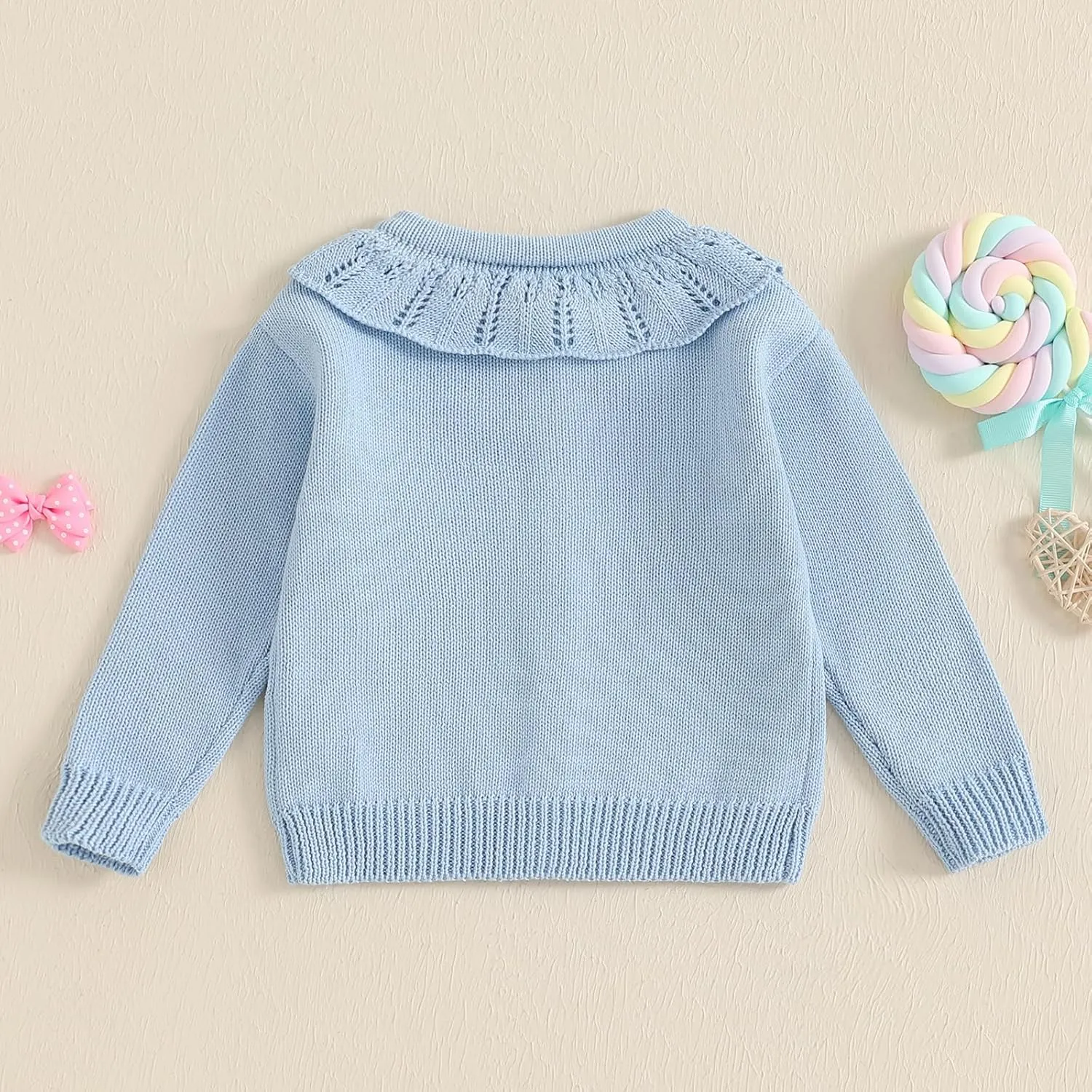Baby Girl Boy Button Down Hooded Cardigan Winter Warm Sweater Long Sleeve Jumpers Coats Knitted Hoodies Clothes