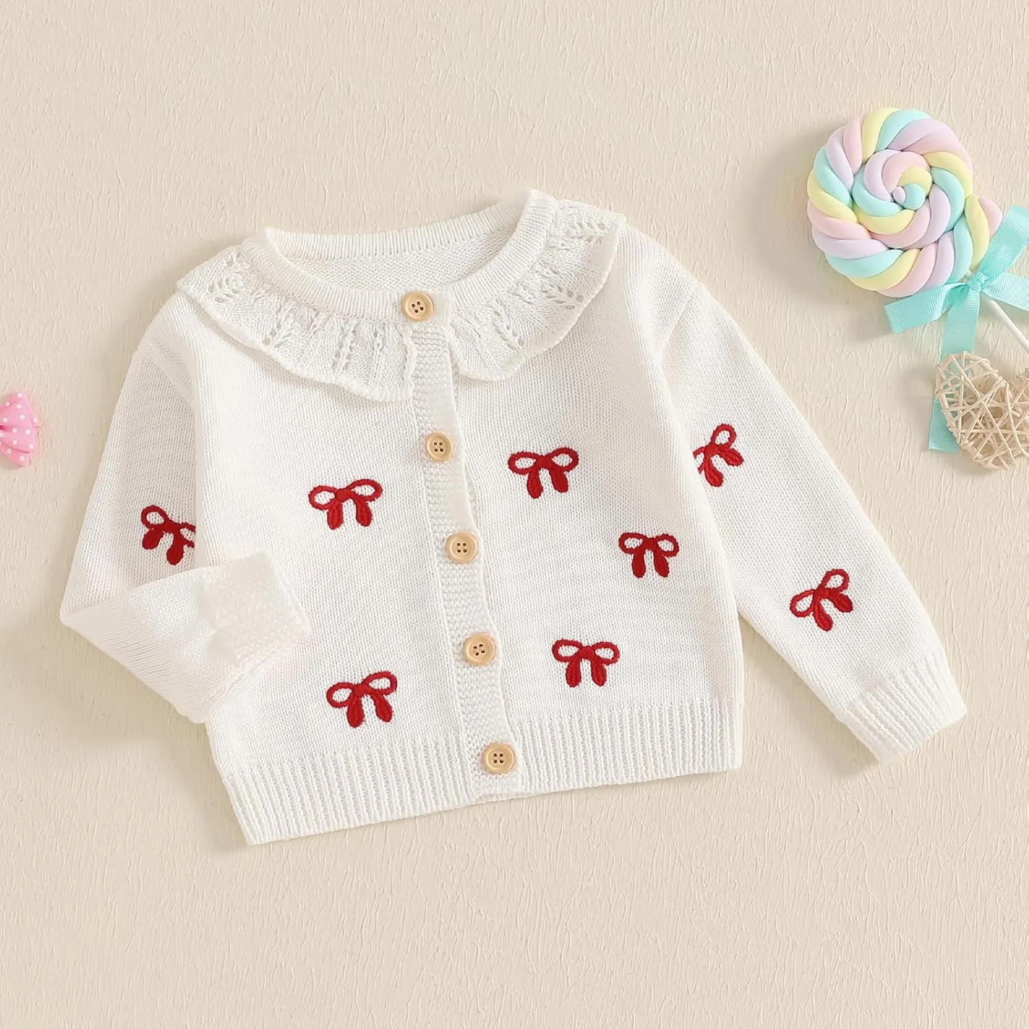 Baby Girl Boy Button Down Hooded Cardigan Winter Warm Sweater Long Sleeve Jumpers Coats Knitted Hoodies Clothes
