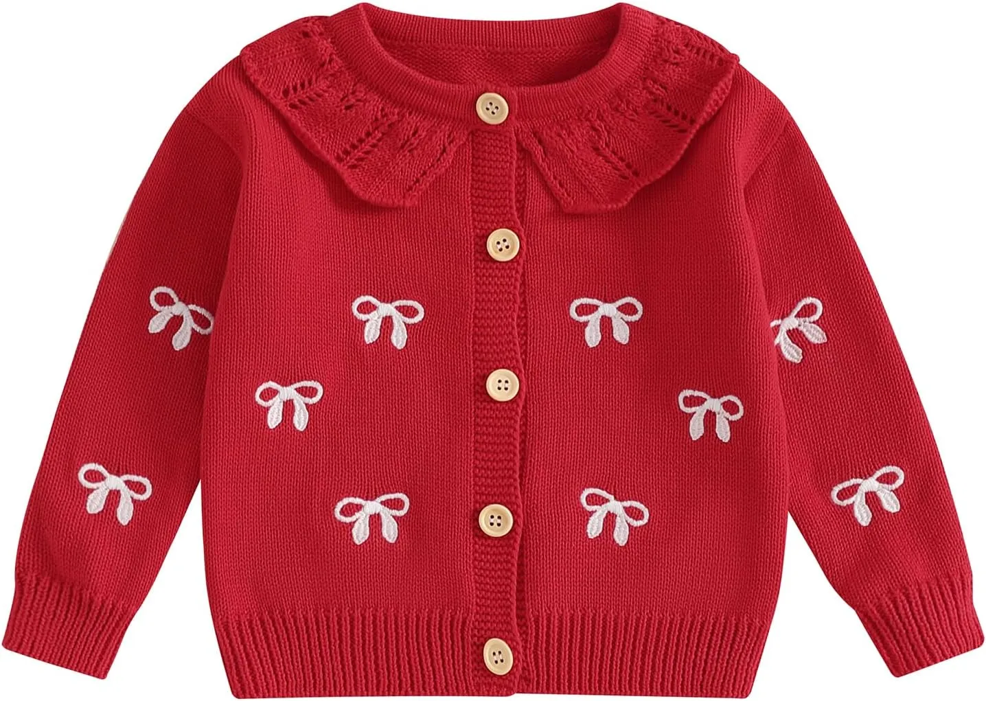 Baby Girl Boy Button Down Hooded Cardigan Winter Warm Sweater Long Sleeve Jumpers Coats Knitted Hoodies Clothes