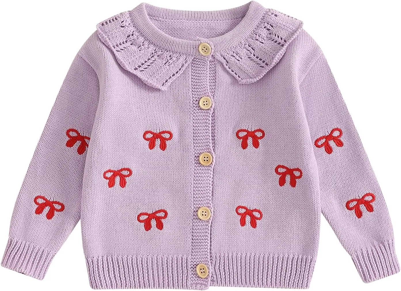 Baby Girl Boy Button Down Hooded Cardigan Winter Warm Sweater Long Sleeve Jumpers Coats Knitted Hoodies Clothes
