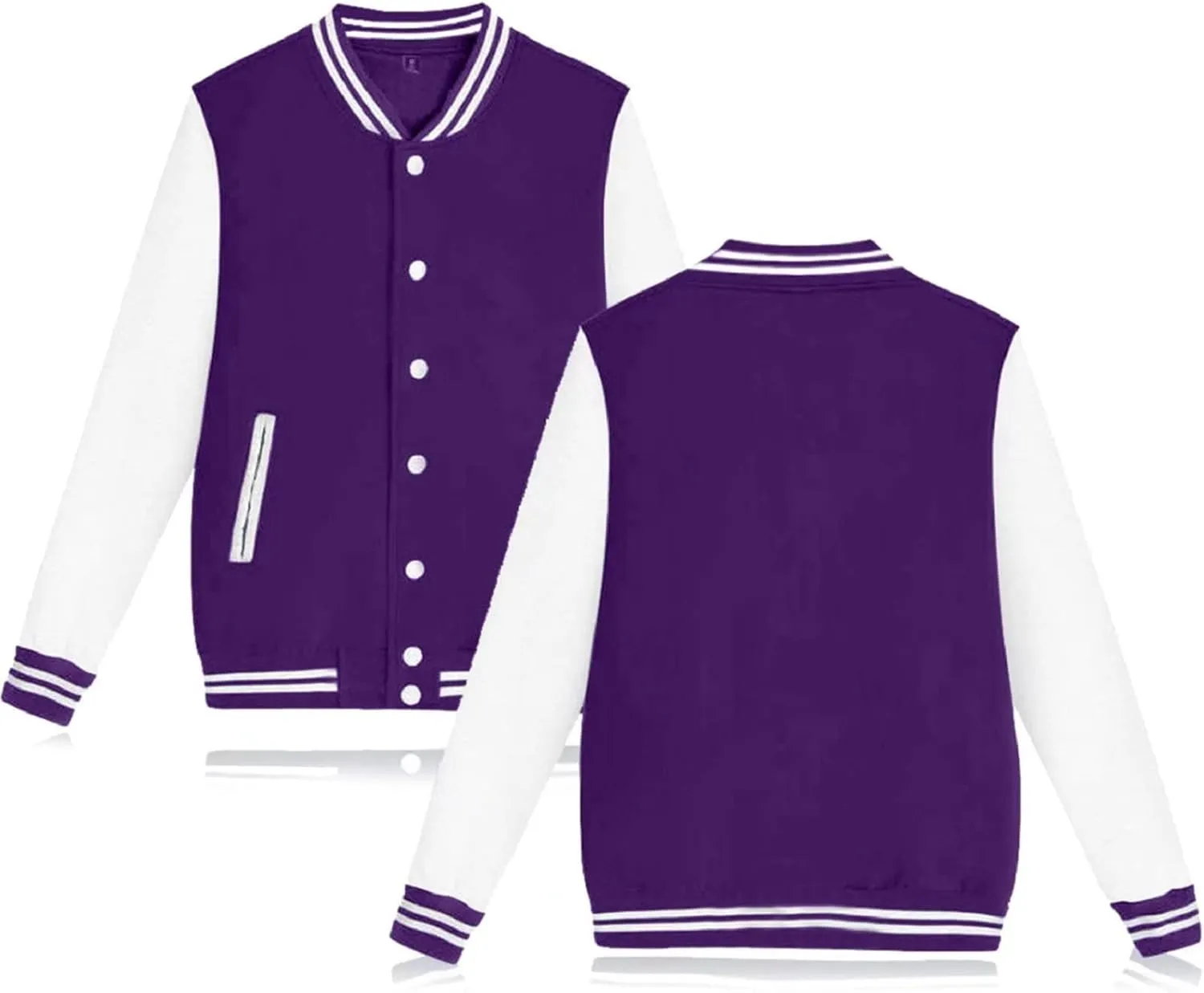 babyhealthy Women's Men's Varsity Baseball Jacket Casual Letterman Bomber Jacket Windbreaker Lightweight Jacket Coat