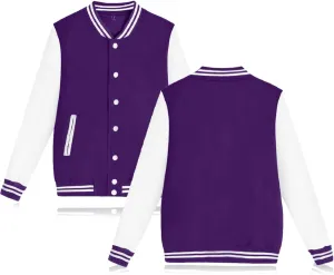 babyhealthy Women's Men's Varsity Baseball Jacket Casual Letterman Bomber Jacket Windbreaker Lightweight Jacket Coat
