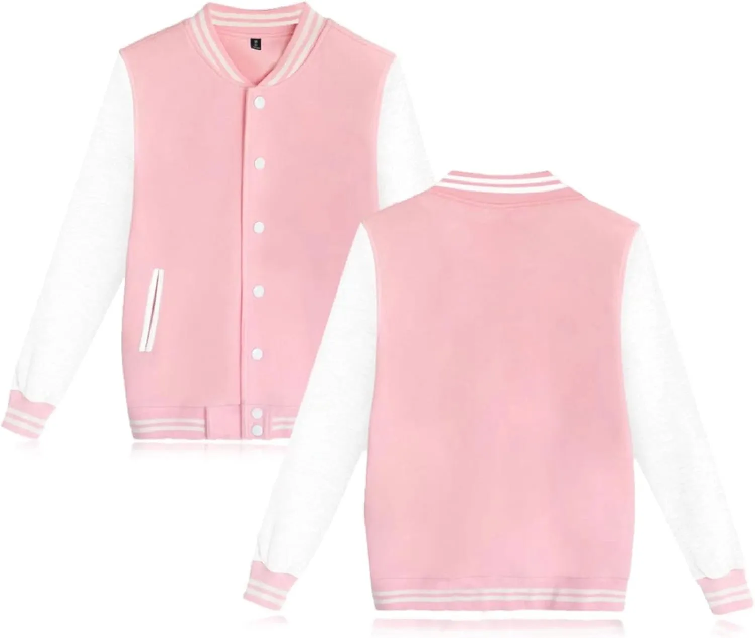 babyhealthy Women's Men's Varsity Baseball Jacket Casual Letterman Bomber Jacket Windbreaker Lightweight Jacket Coat