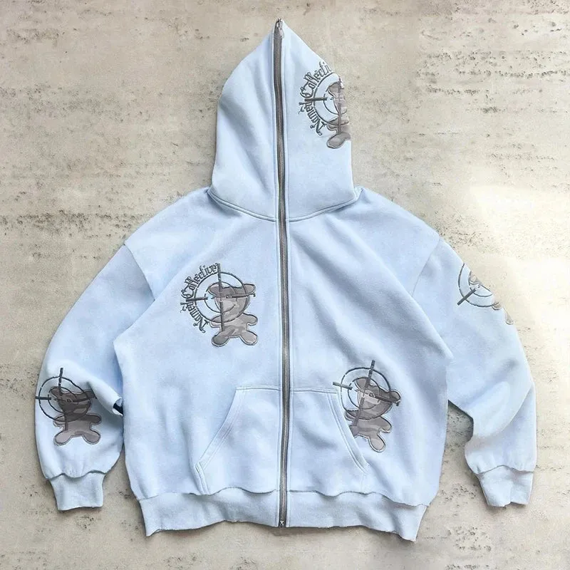 Back To School Sonicelife Y2k Gothic Harajuku Couple Hooded Sweatshirt Retro Hip Hop Long Sleeve Jacket Coats Women Zipper Loose Hoodies Sweatpants Suits