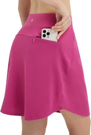 baleaf Skorts for Woman 20" Knee Length Golf Tennis Skirt High Waisted Long Athletic Casual Pockets UPF 50 