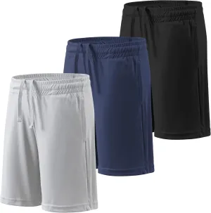 BALENNZ Boy's 5-Pack Athletic Shorts Kids Youth Quick Dry Active Performance Basketball Shorts with Pockets Elastic Waistband