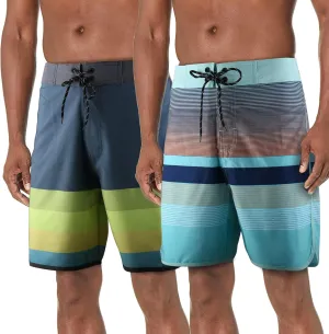 BOOMCOOL Mens Swim Trunks 2 Pcaks Swim Shorts Boardshorts Beach Shorts with Funny Swimwear Bathing Suits for Men