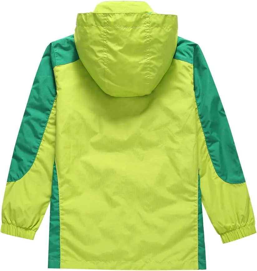 Boys Rain Jacket Waterproof Hooded Jacket Lightweight Rain Coats For Kids Outdoor Windbreakers Coat