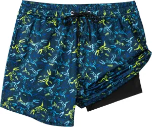 Boys Swim Trunks with Compression Liner Boys Stretch Swim Shorts Quick Dry 2 in 1 Beach Shorts 4-17 Y
