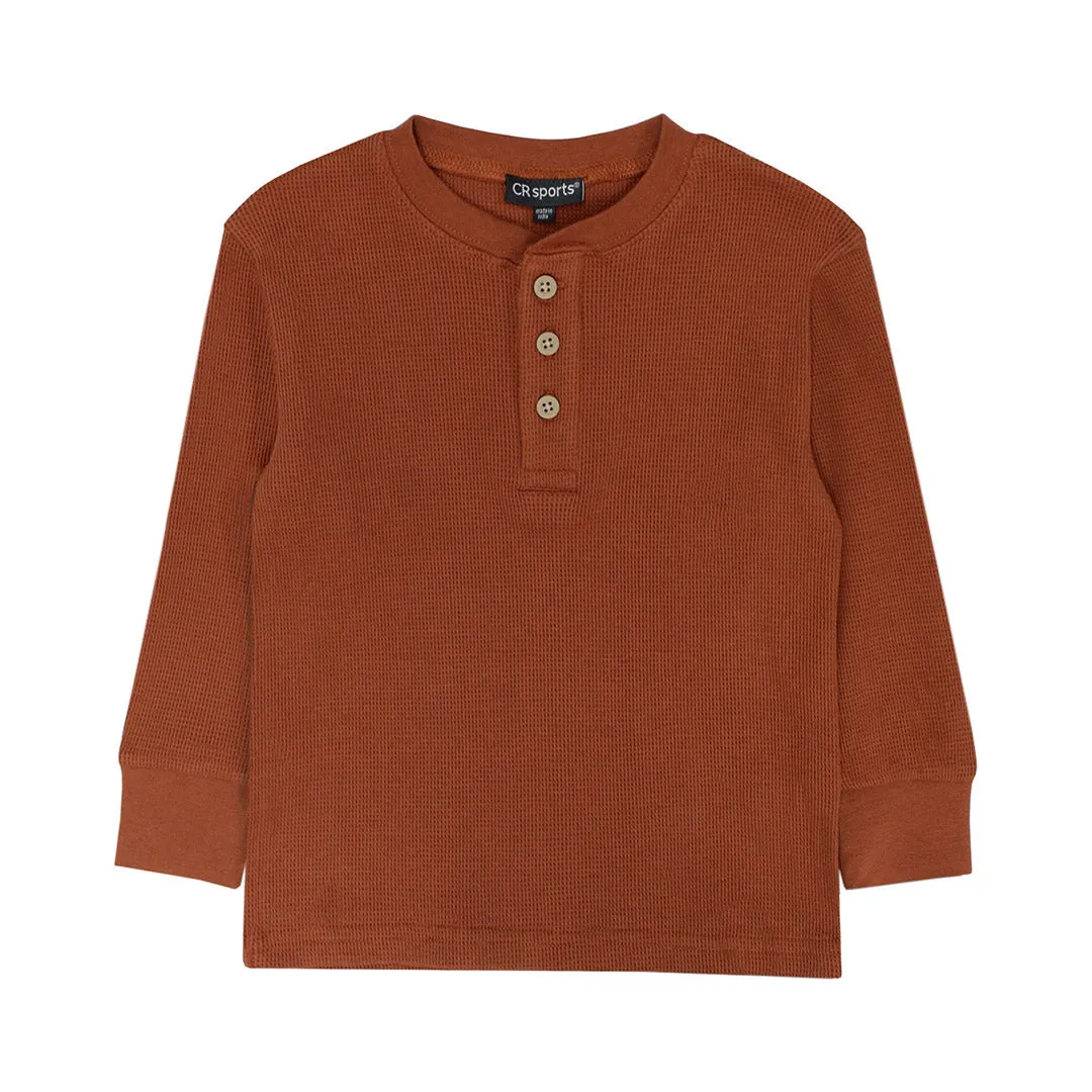 Burnt Orange Thermal Henley