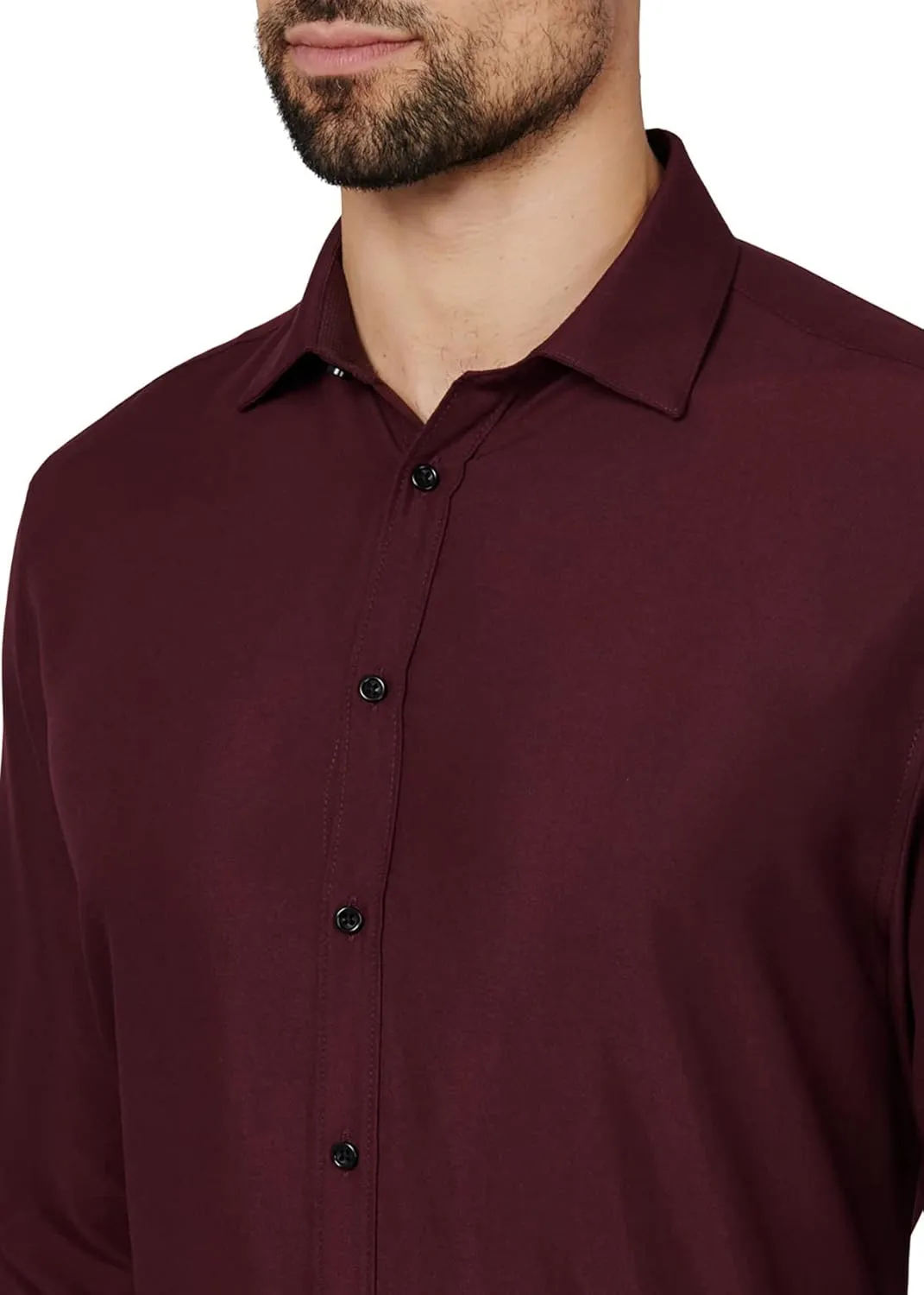 Calabrum Mens Long Sleeve Wrinkle Free Performance Dress Shirt