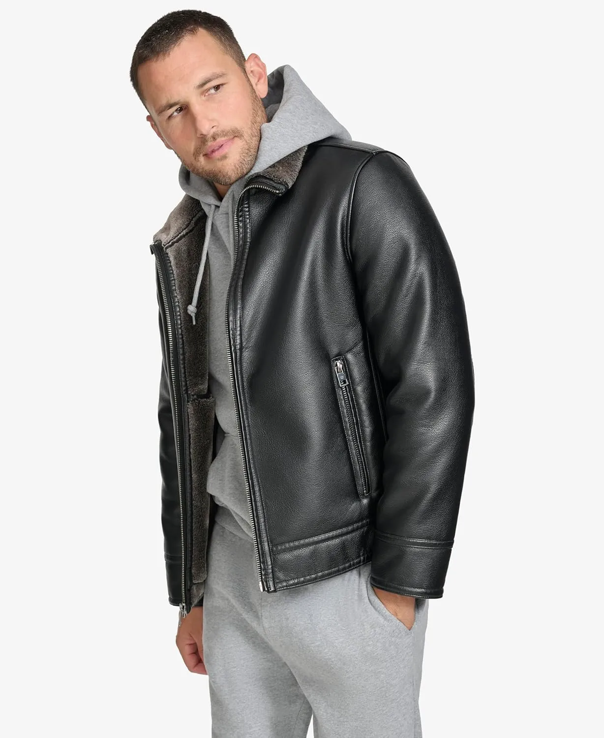 Calvin Klein Men's Everyday Essential Faux Fur Lining Jacket