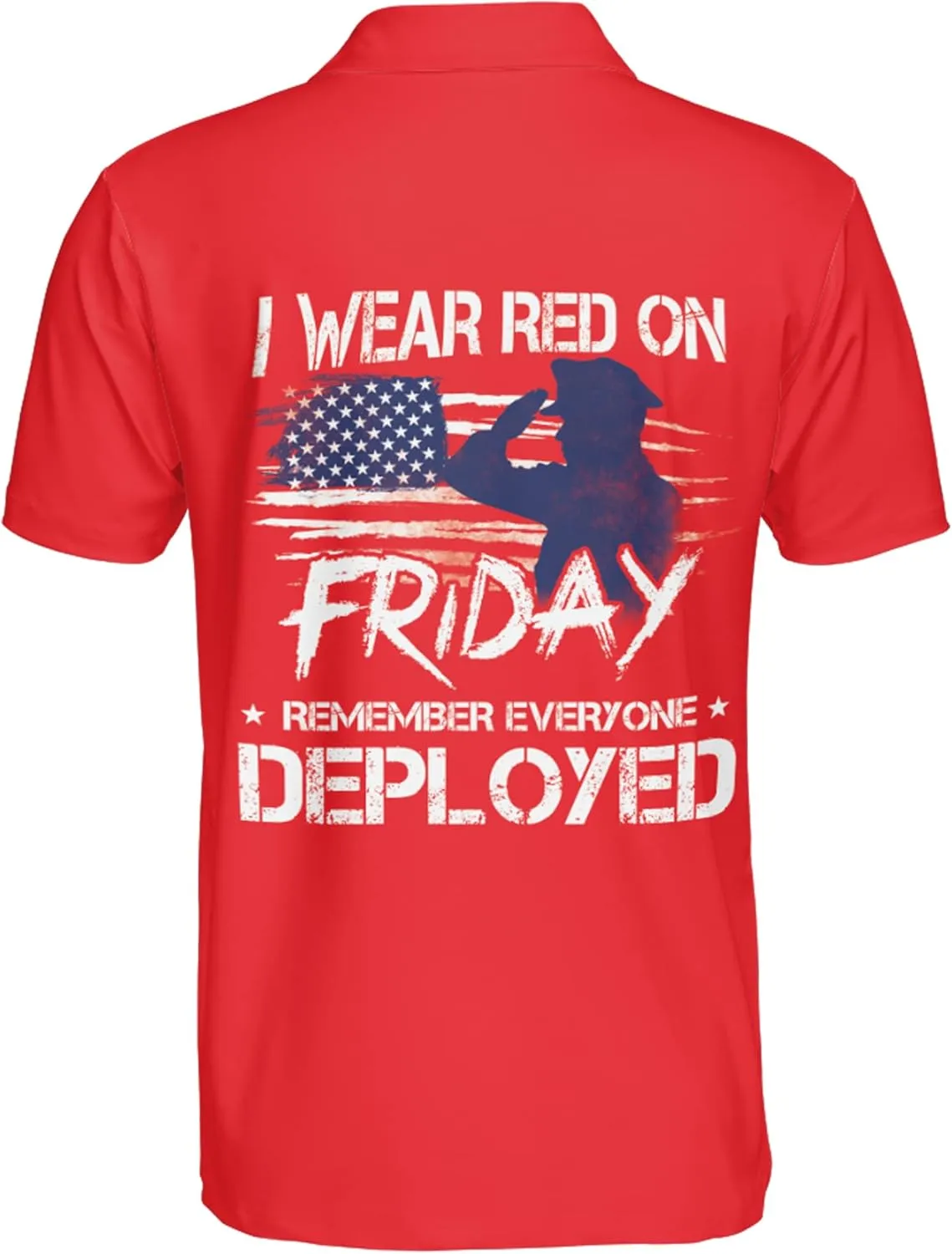 Camelliaa Shop Personalized On Friday We Wear Red Remember Everyone Deployed Polo Shirt S-5XL