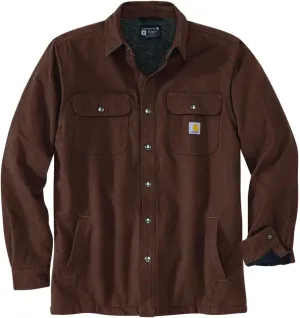 Carhartt Men's Relaxed Fit Flannel Sherpa-Lined Shirt Jac