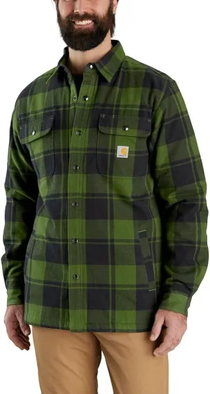 Carhartt Men's Relaxed Fit Flannel Sherpa-Lined Shirt Jac