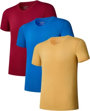 CF Men's Undershirts Bamboo Rayon Shirts for Men Moisture Wicking T-Shirt Classic V Neck Cooling Tee Shirts 3/5 Pack