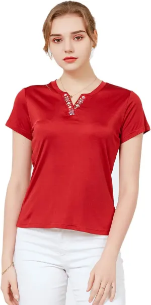 CLC Women's Mulberry Silk T-Shirt Short Sleeve Tank