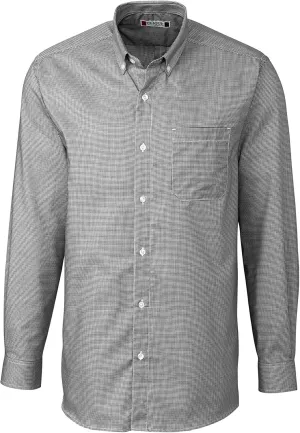Clique Men's Long-Sleeve Granna Stain Resistant Houndstooth Shirt