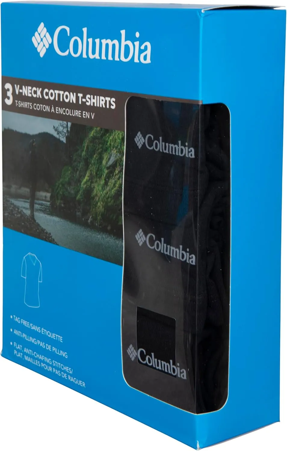 Columbia Men's 3 Pack Cotton V-neck T-Shirt