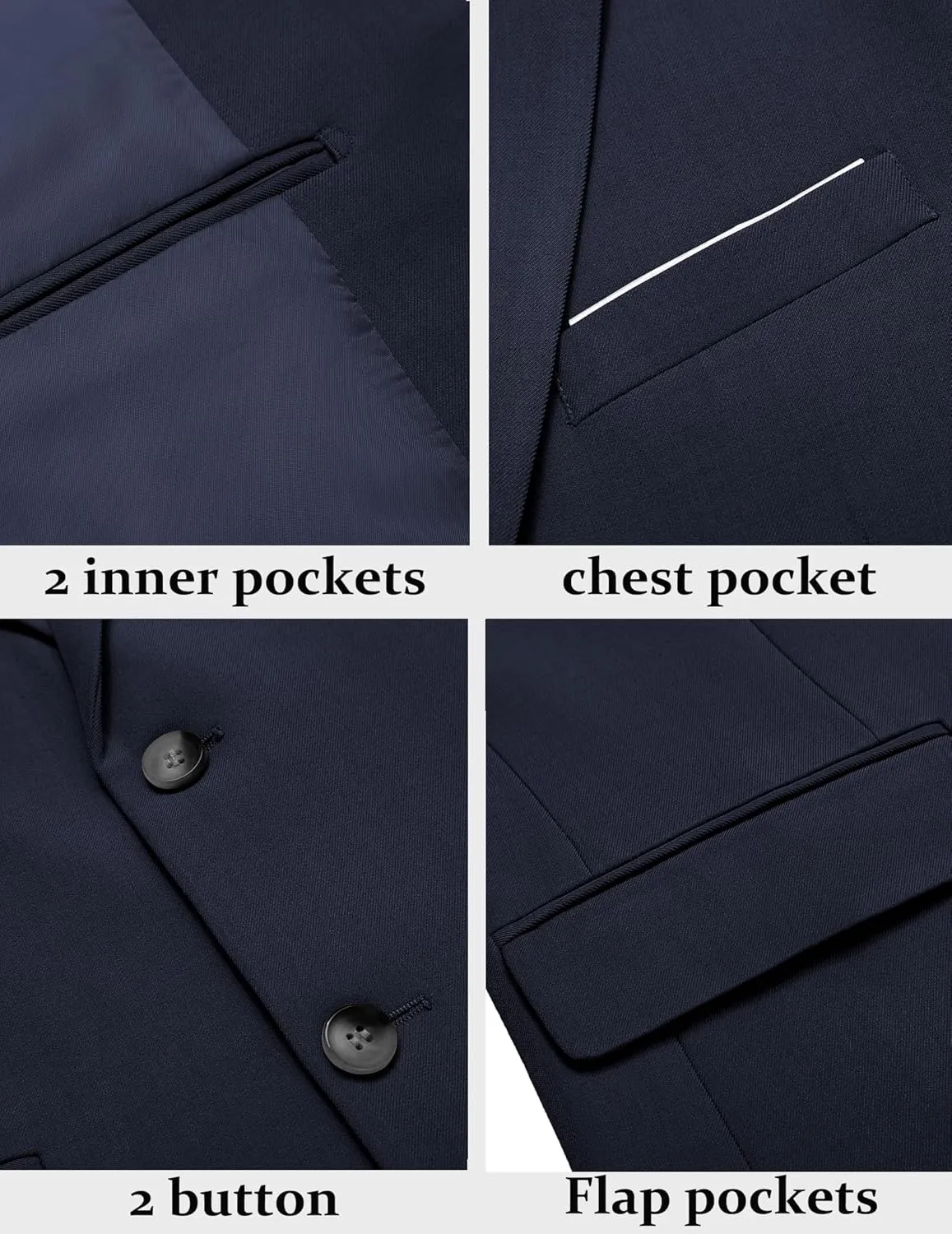 COOFANDY Men's Blazer Business Suit Jacket Slim Fit Two Button Casual Sport Coats
