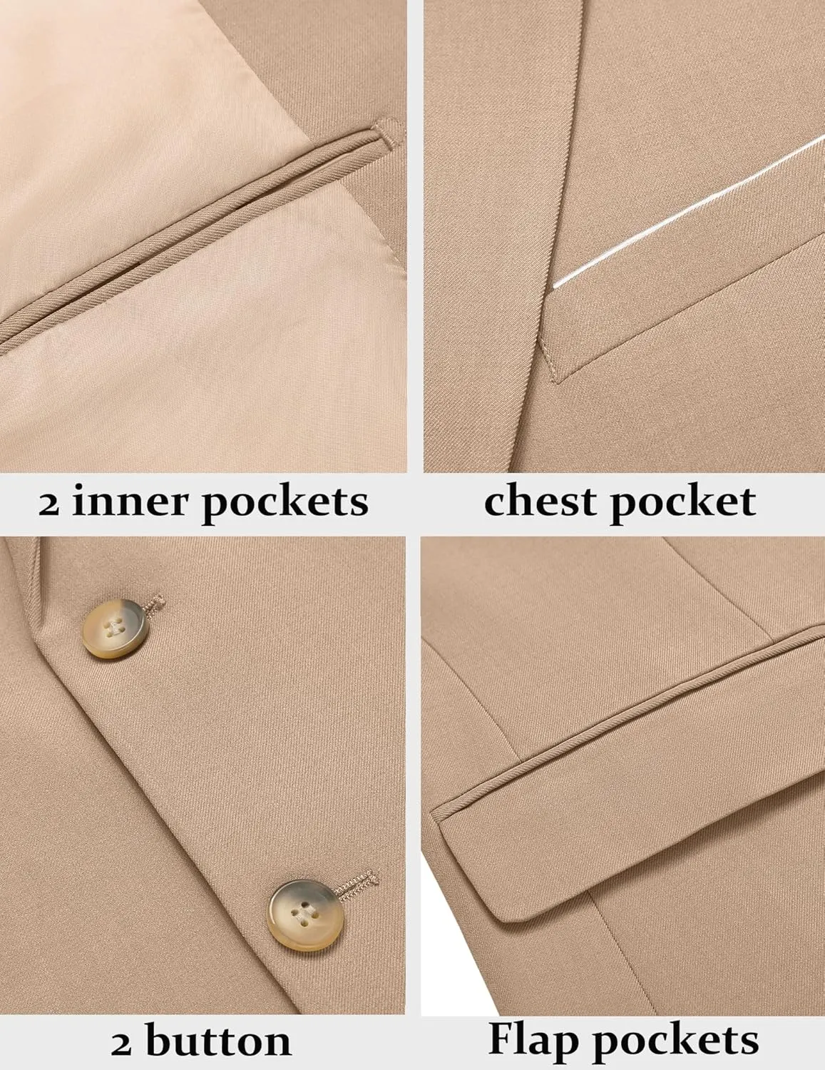 COOFANDY Men's Blazer Business Suit Jacket Slim Fit Two Button Casual Sport Coats