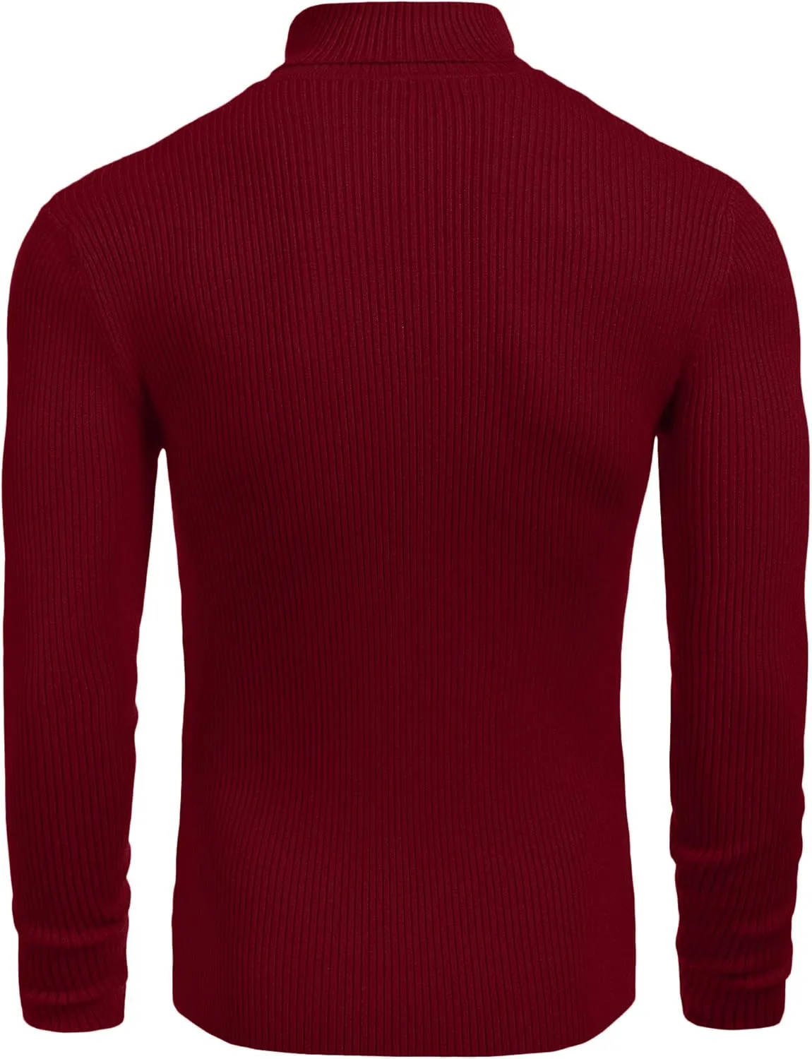 COOFANDY Mens Ribbed Slim Fit Knitted Pullover Casual Turtleneck Sweater