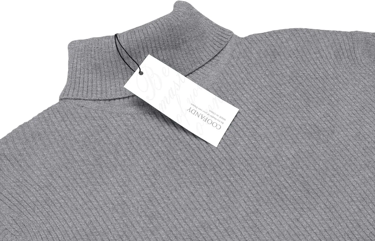 COOFANDY Mens Ribbed Slim Fit Knitted Pullover Casual Turtleneck Sweater