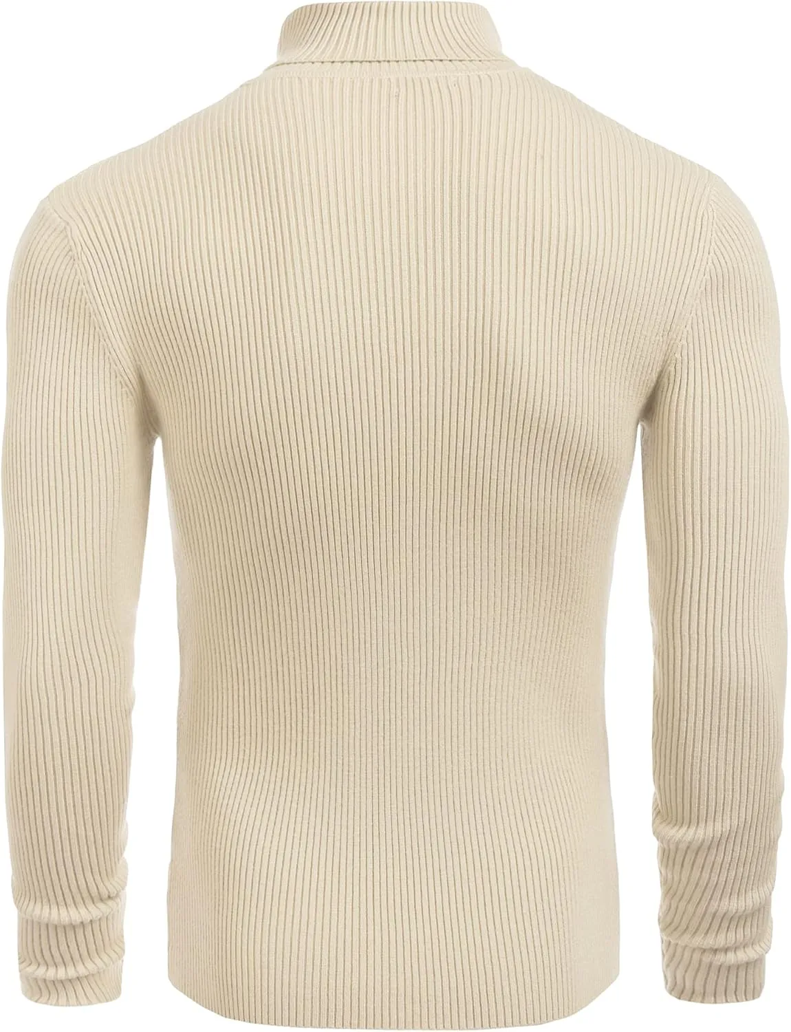 COOFANDY Mens Ribbed Slim Fit Knitted Pullover Casual Turtleneck Sweater