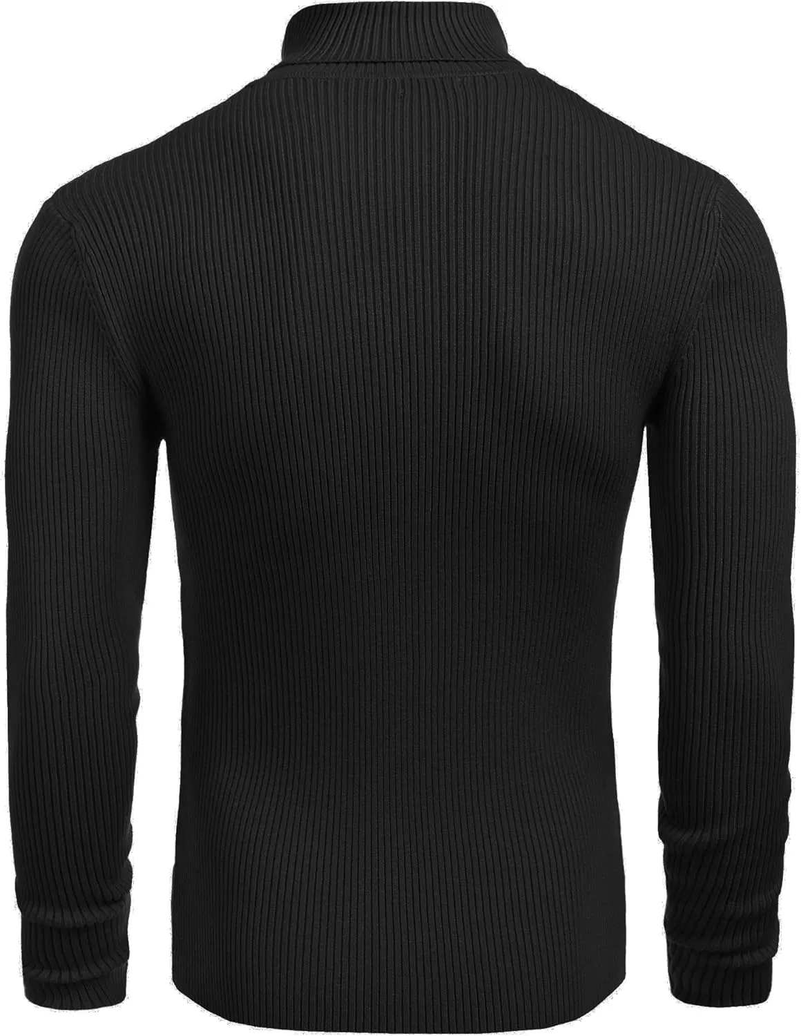 COOFANDY Mens Ribbed Slim Fit Knitted Pullover Casual Turtleneck Sweater
