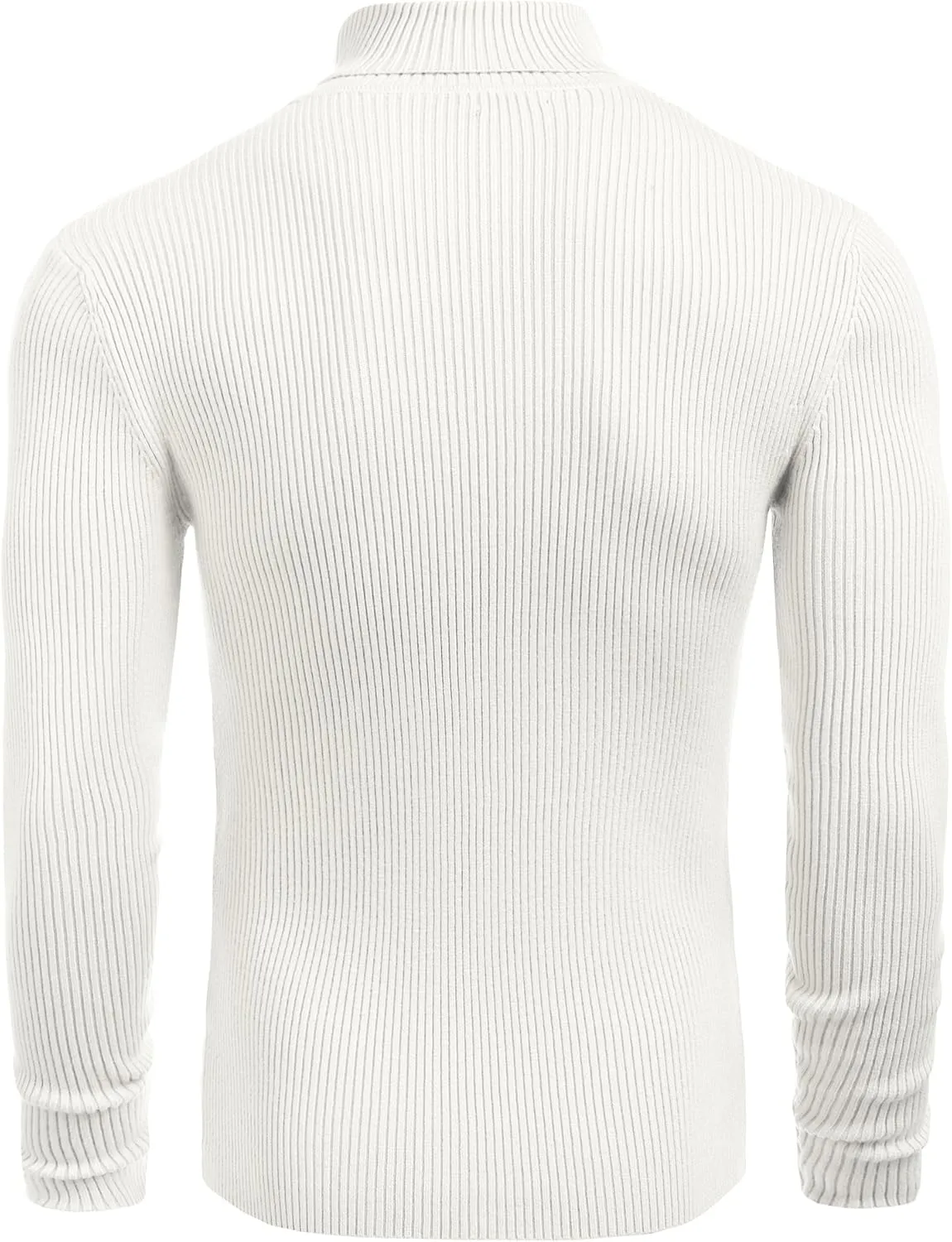 COOFANDY Mens Ribbed Slim Fit Knitted Pullover Casual Turtleneck Sweater