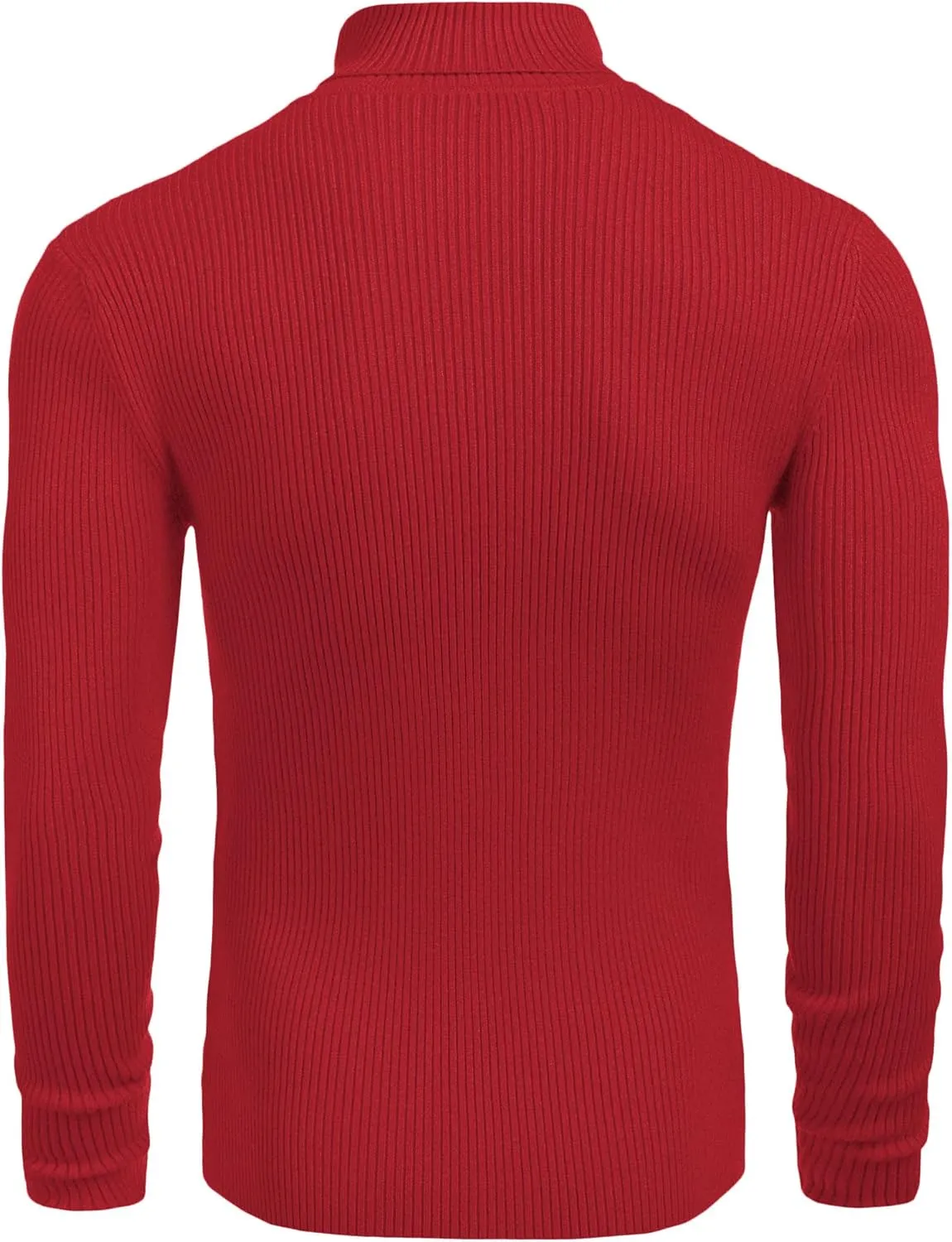 COOFANDY Mens Ribbed Slim Fit Knitted Pullover Casual Turtleneck Sweater