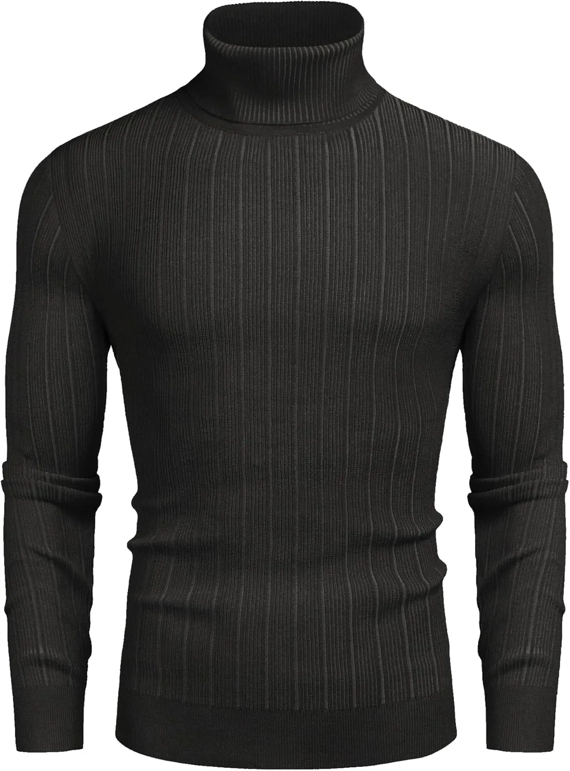 COOFANDY Men's Slim Fit Turtleneck Sweater Ribbed Knitted High Neck Pullover Sweaters