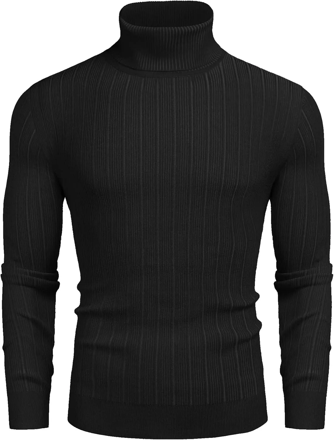 COOFANDY Men's Slim Fit Turtleneck Sweater Ribbed Knitted High Neck Pullover Sweaters
